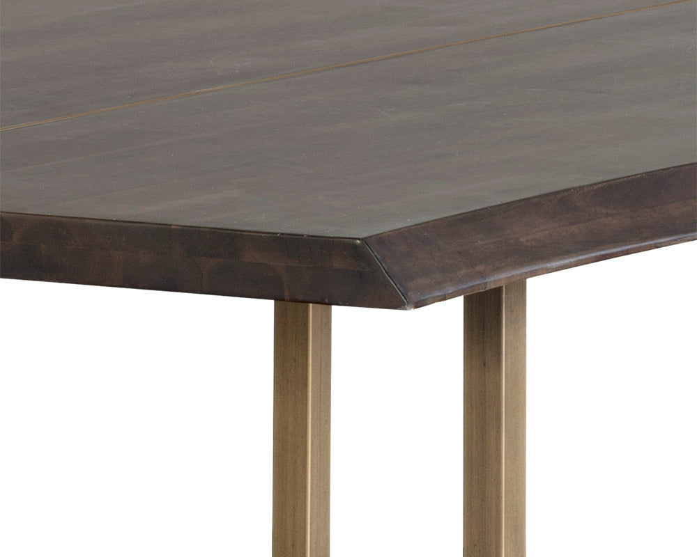 Sunpan - MIXT Donnelly Dining Table - Antique Brass - Dark Mango - 95in - 103315 view 5