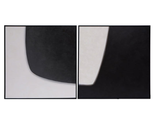 Sunpan - Double Cross (Set Of 2) - 48in X 48in - Black Floater Frame - A0271_CLOSEOUT view 1