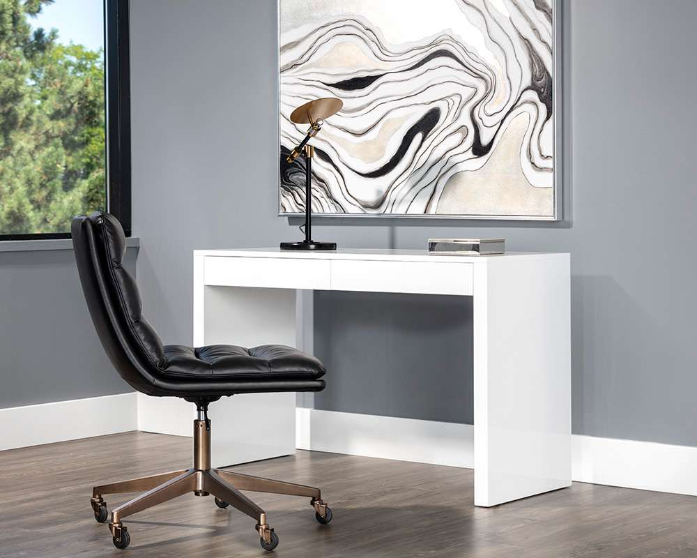 Sunpan - Ikon Dutad Desk - High Gloss White - 106901 veiw 4