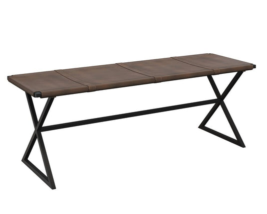 Sunpan - Elon Bench - Vintage Cognac Leather - 106358_CLOSEOUT view 1