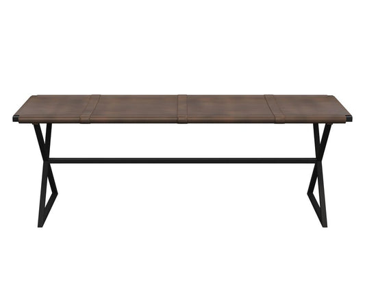 Sunpan - Elon Bench - Vintage Cognac Leather - 106358_CLOSEOUT view 2