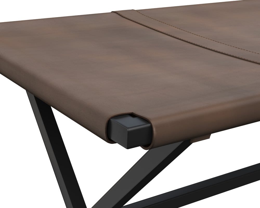 Sunpan - Elon Bench - Vintage Cognac Leather - 106358_CLOSEOUT view 6