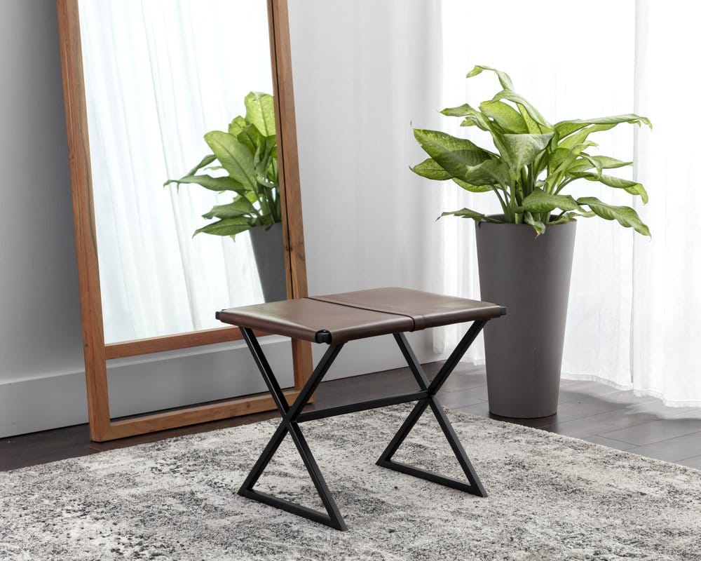 Sunpan - Elon Stool - Vintage Cognac Leather - 109164_CLOSEOUT view 3