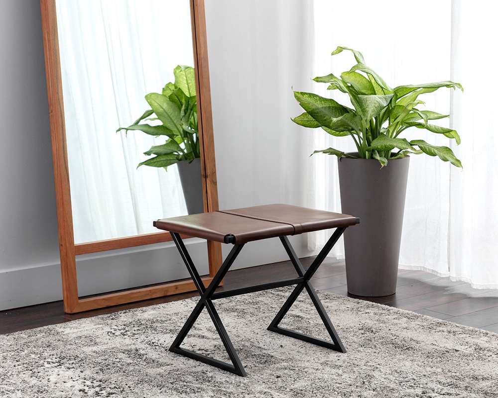 Sunpan - Elon Stool - Vintage Cognac Leather - 109164 veiw 3