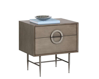 Sunpan - MIXT Emery Nightstand - Antique Silver - Ash Grey - 104099_CLOSEOUT veiw 1