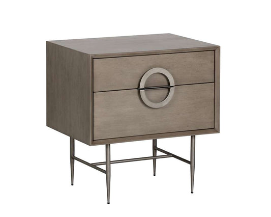 Sunpan - MIXT Emery Nightstand - Antique Silver - Ash Grey - 104099_CLOSEOUT veiw 2