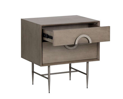 Sunpan - MIXT Emery Nightstand - Antique Silver - Ash Grey - 104099_CLOSEOUT veiw 3