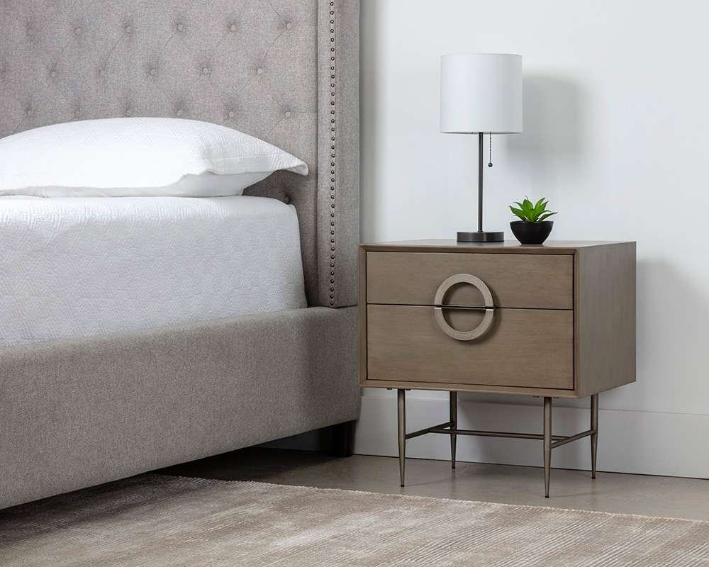 Sunpan - MIXT Emery Nightstand - Antique Silver - Ash Grey - 104099_CLOSEOUT veiw 4