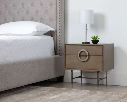 Sunpan - MIXT Emery Nightstand - Antique Silver - Ash Grey - 104099_CLOSEOUT veiw 4