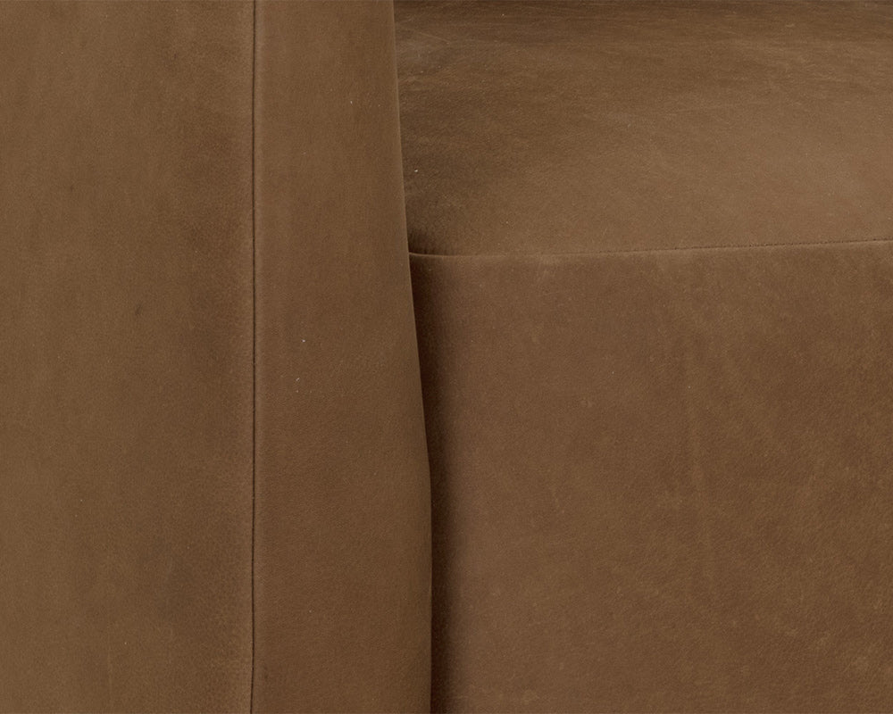 Sunpan - Westport Emilie Swivel Lounge Chair - Nubuck Caramel Leather - 111250 view 6