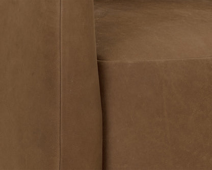 Sunpan - Westport Emilie Swivel Lounge Chair - Nubuck Caramel Leather - 111250 view 6