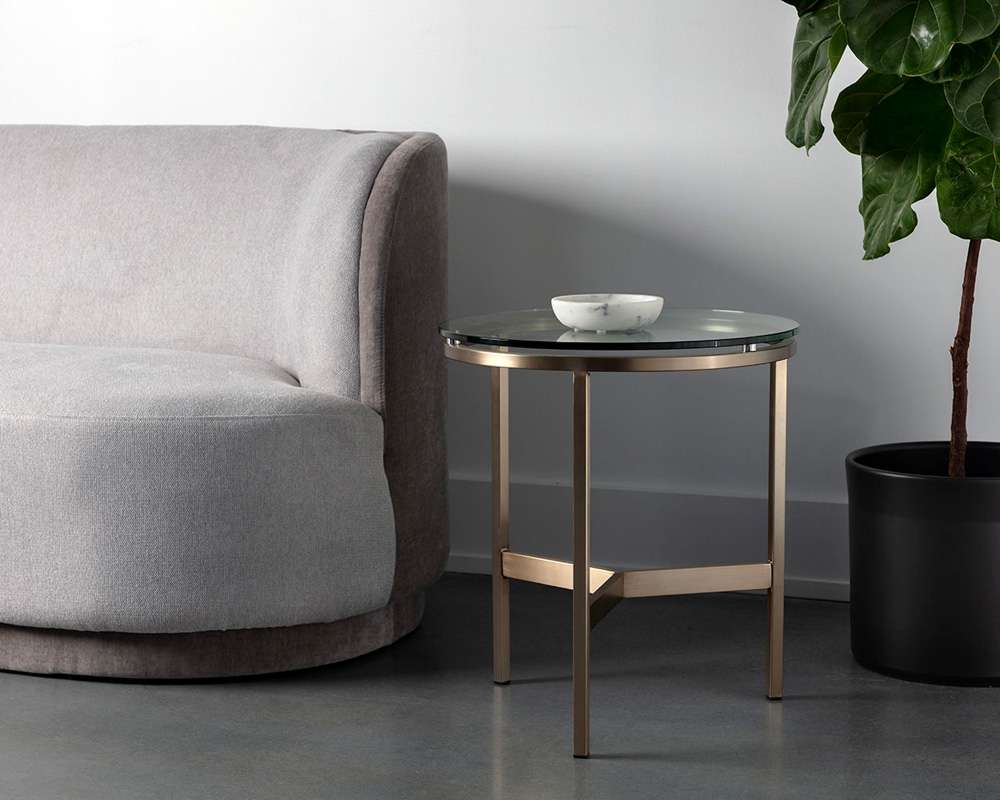 Sunpan - Ikon Flato End Table - Antique Brass - 109191 veiw 4
