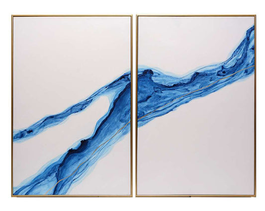 Sunpan - Fluidity (Set Of 2) - 40in X 60in - Gold Floater Frame - A0211 veiw 1