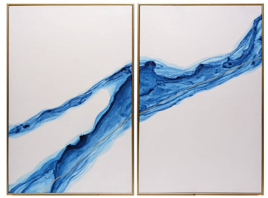 Sunpan - Fluidity (Set Of 2) - 40in X 60in - Gold Floater Frame - A0211_CLOSEOUT view 1