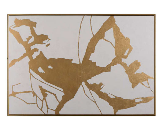 Sunpan - Fractured Fix - 40in X 60in - Gold Floater Frame - A0199 veiw 1