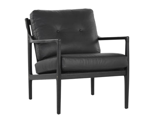 Sunpan - Gilmore Lounge Chair - Black - Black Leather - 106691_CLOSEOUT view 1