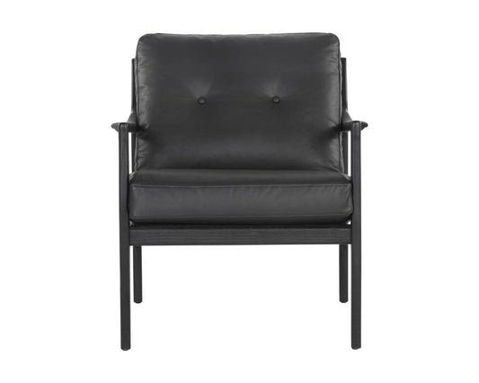 Sunpan - Gilmore Lounge Chair - Black - Black Leather - 106691_CLOSEOUT view 2