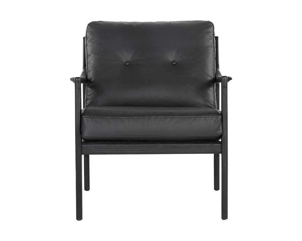 Sunpan - Gilmore Lounge Chair - Black - Black Leather - 106691 veiw 2