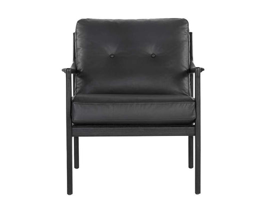 Sunpan - Gilmore Lounge Chair - Black - Black Leather - 106691 veiw 2