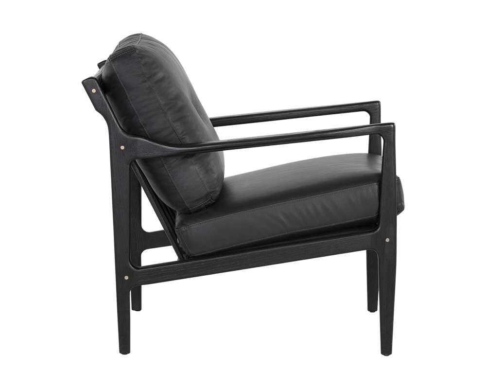 Sunpan - Gilmore Lounge Chair - Black - Black Leather - 106691 veiw 3