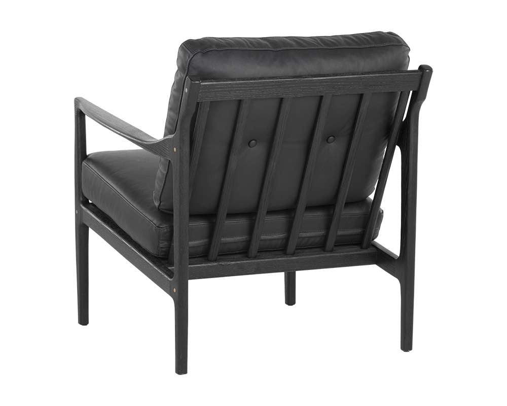 Sunpan - Gilmore Lounge Chair - Black - Black Leather - 106691 veiw 4