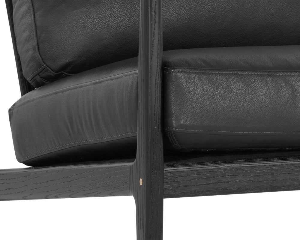 Sunpan - Gilmore Lounge Chair - Black - Black Leather - 106691 view 6