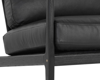 Sunpan - Gilmore Lounge Chair - Black - Black Leather - 106691 view 6