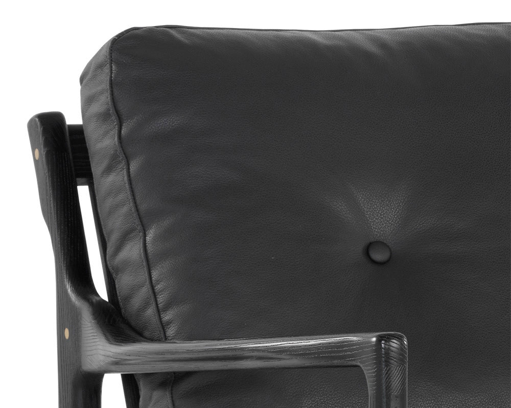 Sunpan - Gilmore Lounge Chair - Black - Black Leather - 106691 view 7