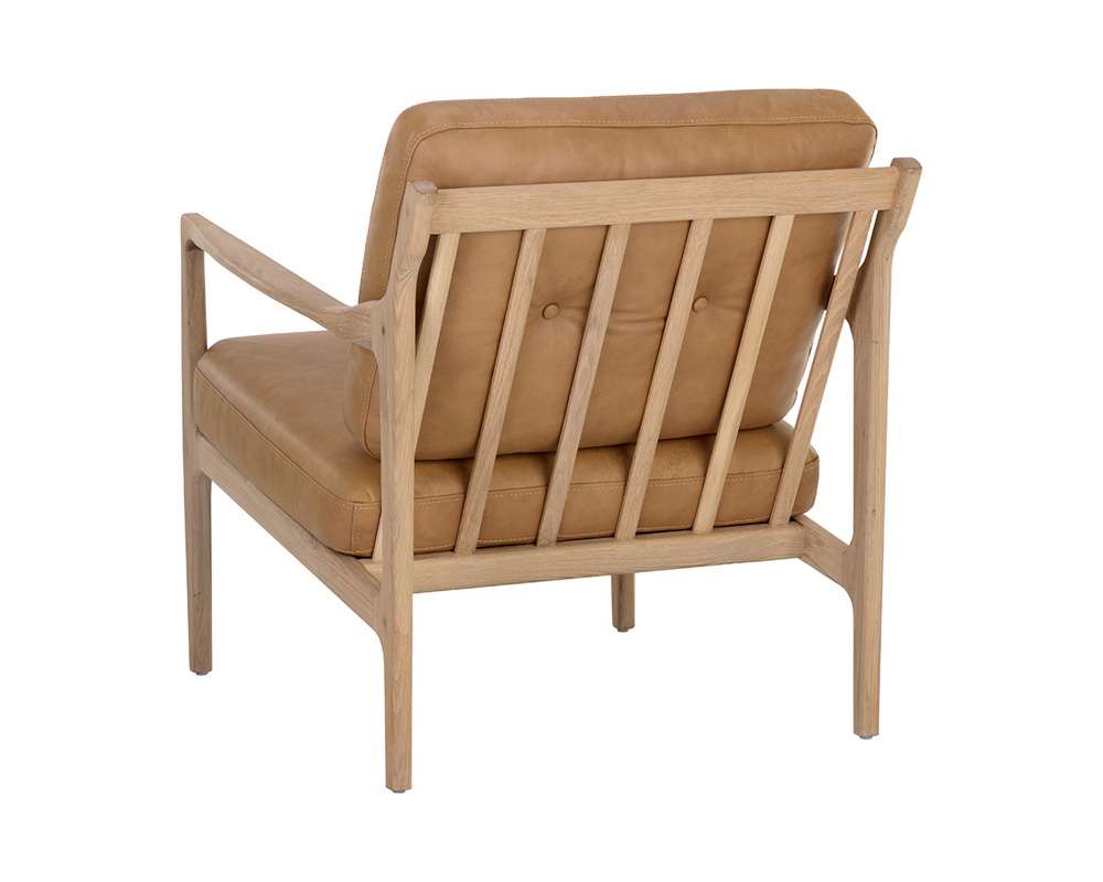 Sunpan - Gilmore Lounge Chair - Light Oak - Mojave Tan Leather - 111061 veiw 4