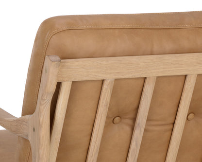 Sunpan - Gilmore Lounge Chair - Light Oak - Mojave Tan Leather - 111061 view 6