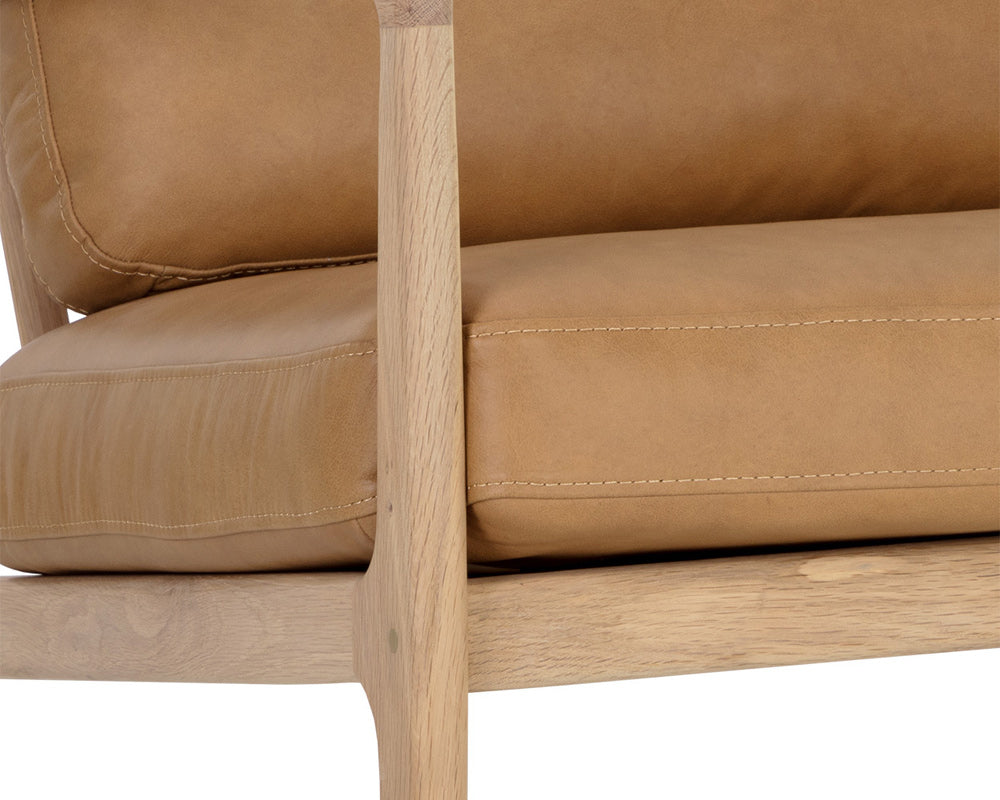 Sunpan - Gilmore Lounge Chair - Light Oak - Mojave Tan Leather - 111061 view 7