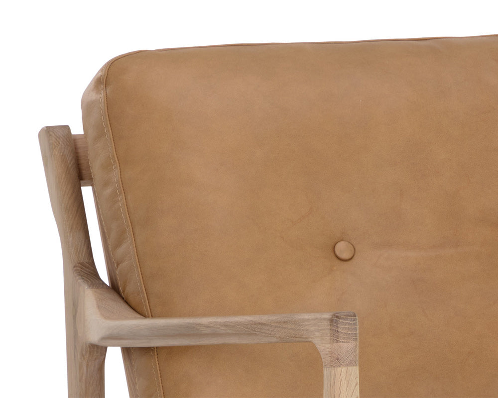 Sunpan - Gilmore Lounge Chair - Light Oak - Mojave Tan Leather - 111061 view 8