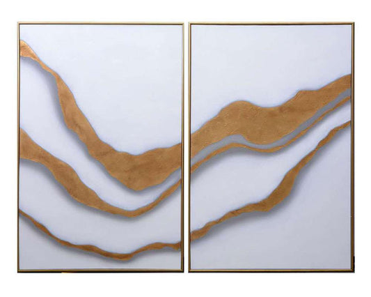 Sunpan - Gold Abyss (Set Of 2) - 40in X 60in - Gold Floater Frame - A0190 veiw 1