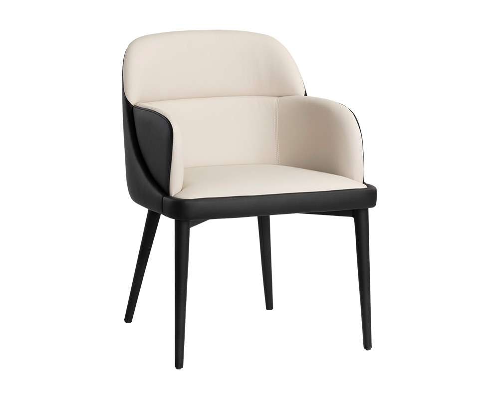 Sunpan - Ikon Hagan Dining Armchair - Dillon Cream / Dillon Black - 105167 veiw 1