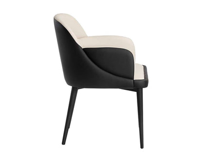 Sunpan - Ikon Hagan Dining Armchair - Dillon Cream / Dillon Black - 105167 veiw 3
