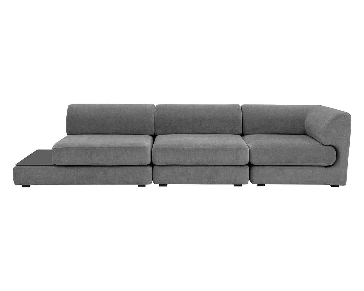 Sunpan - Harmony 3pc Modular Sectional Sofa in Danny Dark Grey - 107900_107899_108800 veiw 1