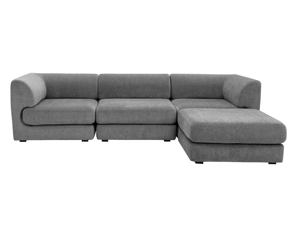 Sunpan - Harmony 4pc Modular Sectional Sofa in Danny Dark Grey - 107900_107899_107899_107902 veiw 1