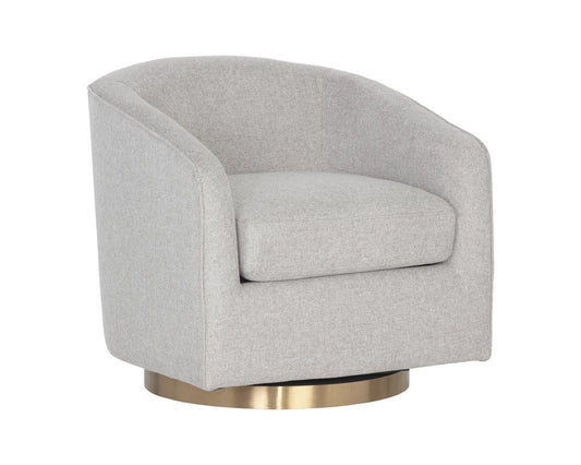 Sunpan - Hazel Swivel Lounge Chair - Gold - Belfast Heather Grey - 106561 view 1