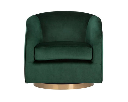 Sunpan - Hazel Swivel Lounge Chair - Gold - Deep Green Sky - 103999 view 1
