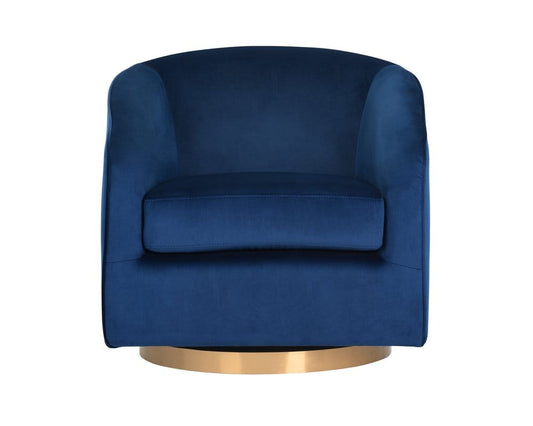 Sunpan - Hazel Swivel Lounge Chair - Gold - Navy Blue Sky - 104001 view 1