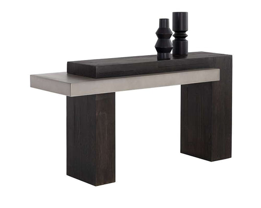 Sunpan - Solterra Herriot Console Table - Dark Brown / Grey - 108549 veiw 1