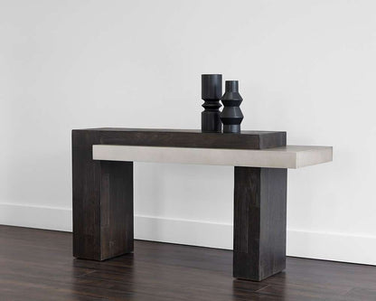 Sunpan - Solterra Herriot Console Table - Dark Brown / Grey - 108549 veiw 4