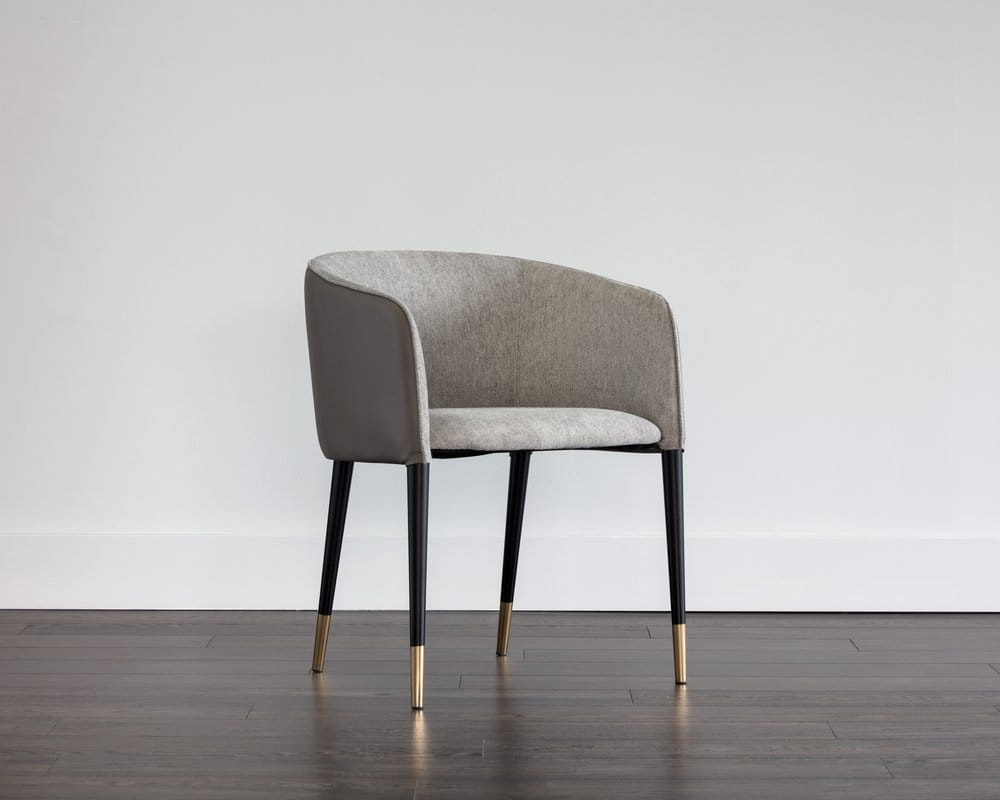 Sunpan - Ikon Asher Dining Armchair - Flint Grey / Napa Taupe - 103148_CLOSEOUT view 4