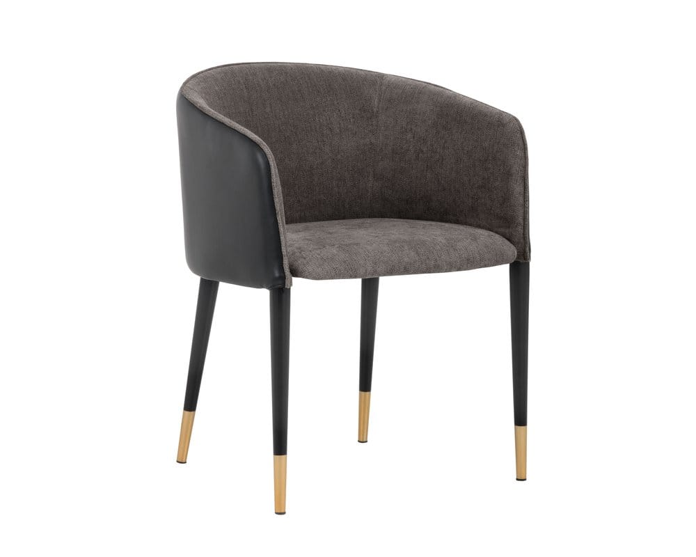 Sunpan - Ikon Asher Dining Armchair - Sparrow Grey / Napa Black - 103149_CLOSEOUT view 1