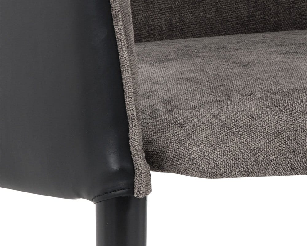 Sunpan - Ikon Asher Dining Armchair - Sparrow Grey / Napa Black - 103149_CLOSEOUT view 5