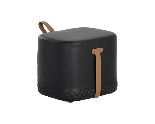 Sunpan - Ikon Axio Ottoman - Napa Black / Napa Cognac - 106070 view 1