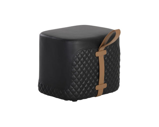 Sunpan - Ikon Axio Ottoman - Napa Black / Napa Cognac - 106070 view 2