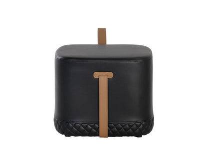 Sunpan - Ikon Axio Ottoman - Napa Black / Napa Cognac - 106070 view 3