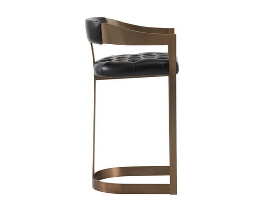 Sunpan - Ikon Beaumont Barstool - Antique Brass - Cantina Black - 103777 view 2