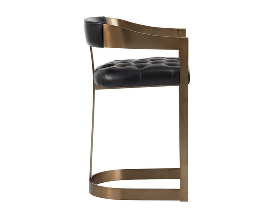Sunpan - Ikon Beaumont Counter Stool - Antique Brass - Cantina Black - 104014 view 2